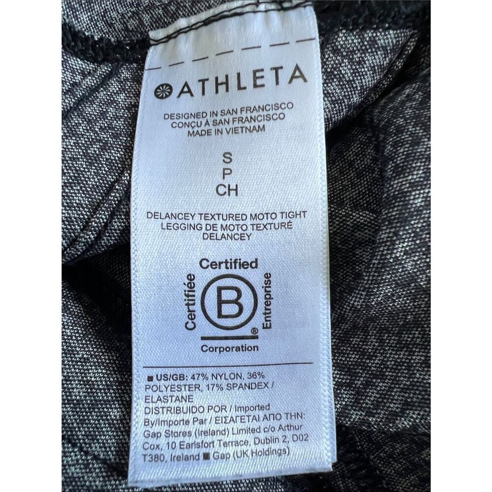 Like New! ATHLETA Delancey Textured Moto Tight Legging Braiden Black in S - Picture 11 of 16